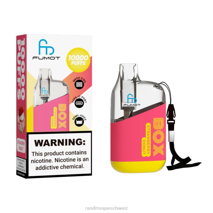 RandM Vape Kaufen GÃ¼nstig | Fumot Original RandM Tornado Box 00P294 10000 Airflow Control Vape-Gerät 1St Erdbeerdonut